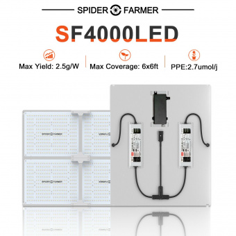 New Spider farmer SF4000 LED Grow Light With Dimmer Knob 2020 new version QB