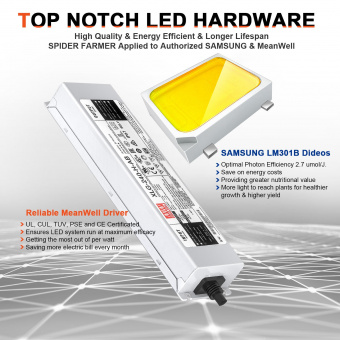 New Spider farmer SF2000 LED Grow Light With Dimmer Knob full spectrum samsung diodes QB
